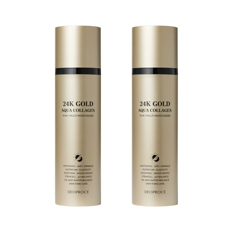 Deoproce 24K Gold Aqua Collagen 10 in 1 Multi Moisturizer 200ml*2Pcs