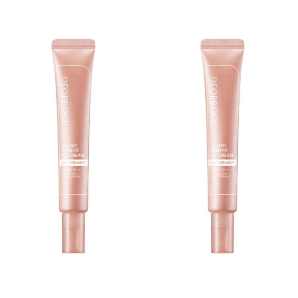 Deoproce All Day Skin Fit CC Cream No.21 Pure Light SPF50+ PA++++ 30ml*2Pcs