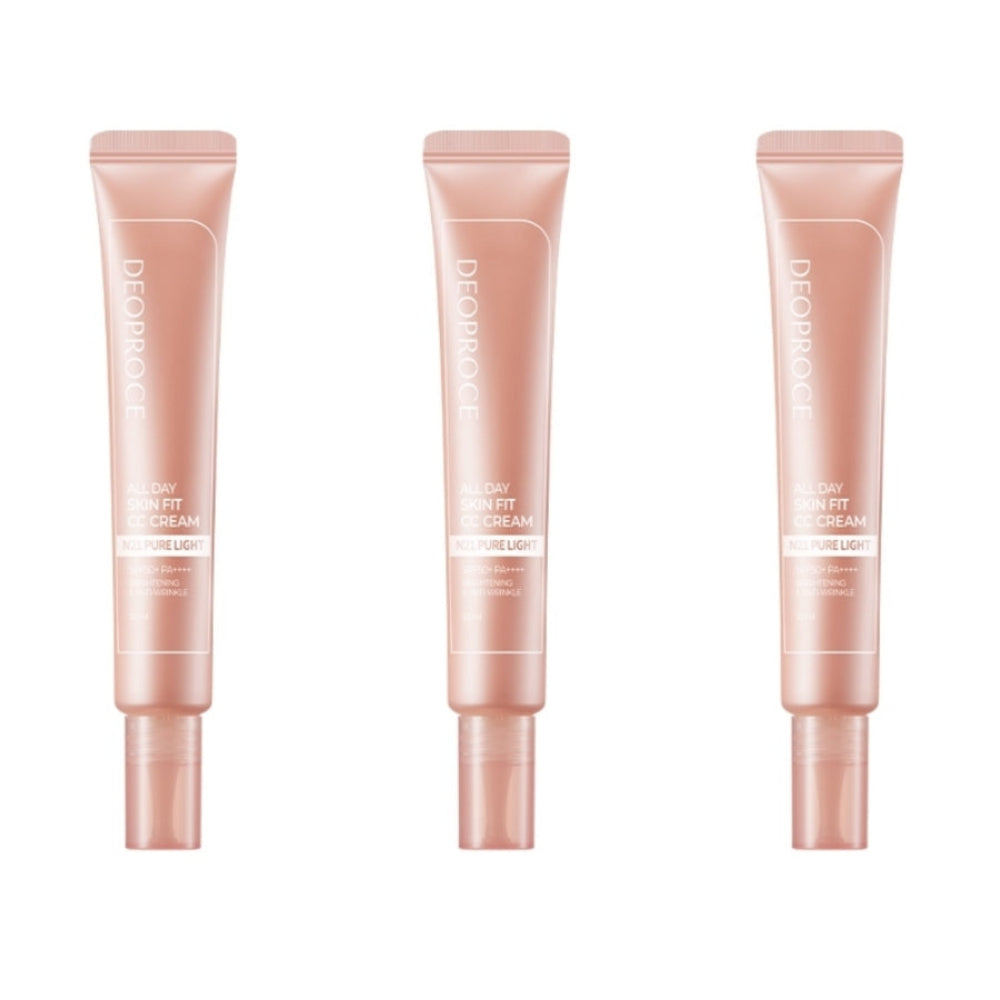 Deoproce All Day Skin Fit CC Cream No.21 Pure Light SPF50+ PA++++ 30ml*3Pcs
