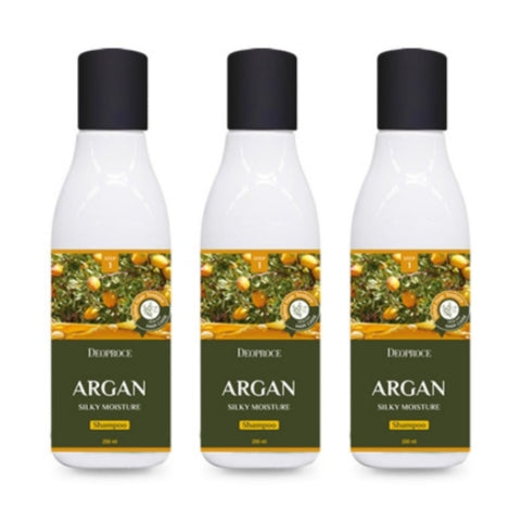 Deoproce Argan Silky Moisture Shampoo 200ml*3Pcs