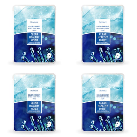Deoproce Color Synergy Effect Sheet Mask Blue Hydrolyzed Collagen and Seaweed Complex Extract 20g*20ea