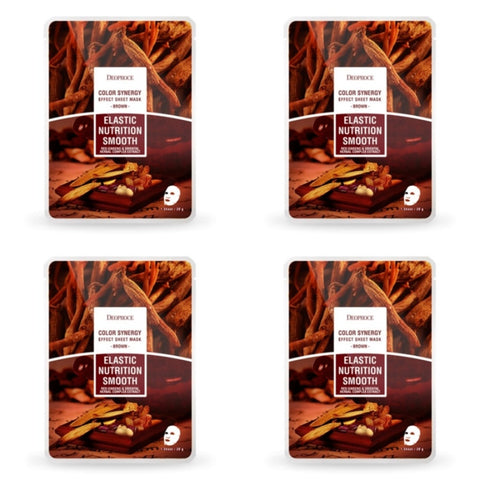 Deoproce Color Synergy Effect Sheet Mask Brown Red Ginseng and Oriental Herbal Complex Extract 20g*20ea