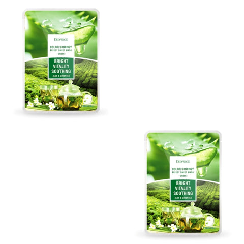 Deoproce Color Synergy Effect Sheet Mask Green Aloe and Green Tea 20g*10ea
