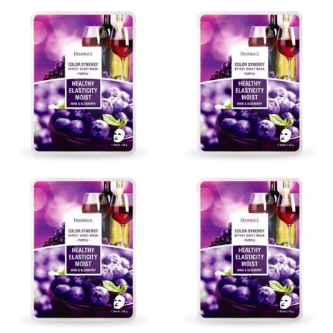 Deoproce Color Synergy Effect Sheet Mask Purple Wine and Blueberry 20g*20ea