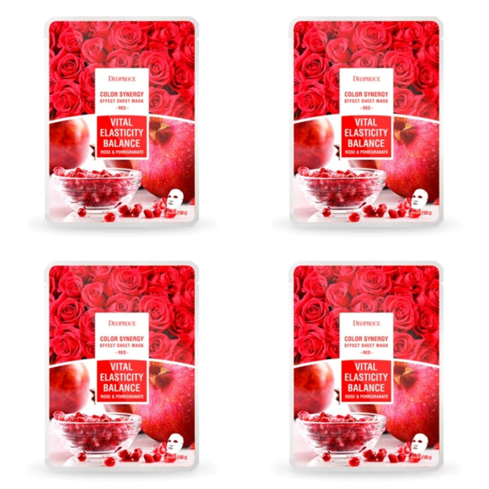 Deoproce Color Synergy Effect Sheet Mask Red Rose and Pomegranate 20g*20ea