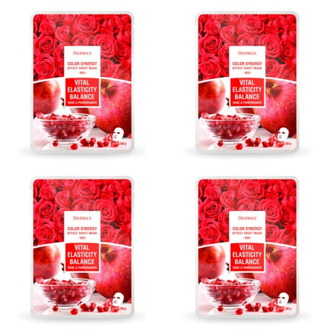 Deoproce Color Synergy Effect Sheet Mask Red Rose and Pomegranate 20g*20ea