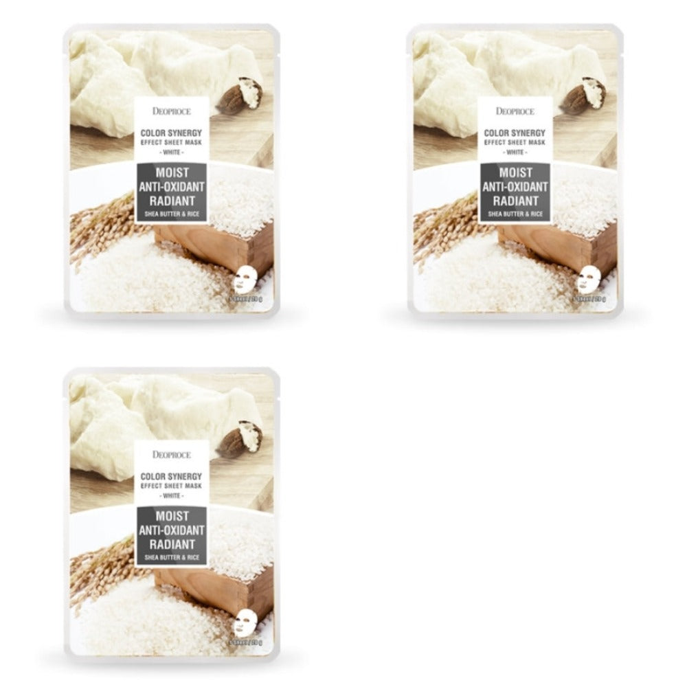 Deoproce Color Synergy Effect Sheet Mask White Shea Butter and Rice 20g*15ea
