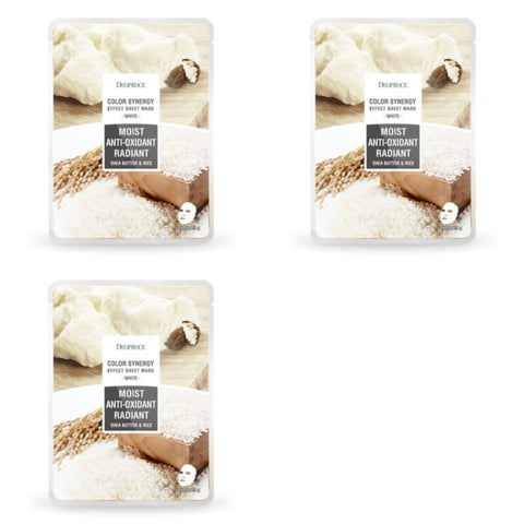 Deoproce Color Synergy Effect Sheet Mask White Shea Butter and Rice 20g*15ea