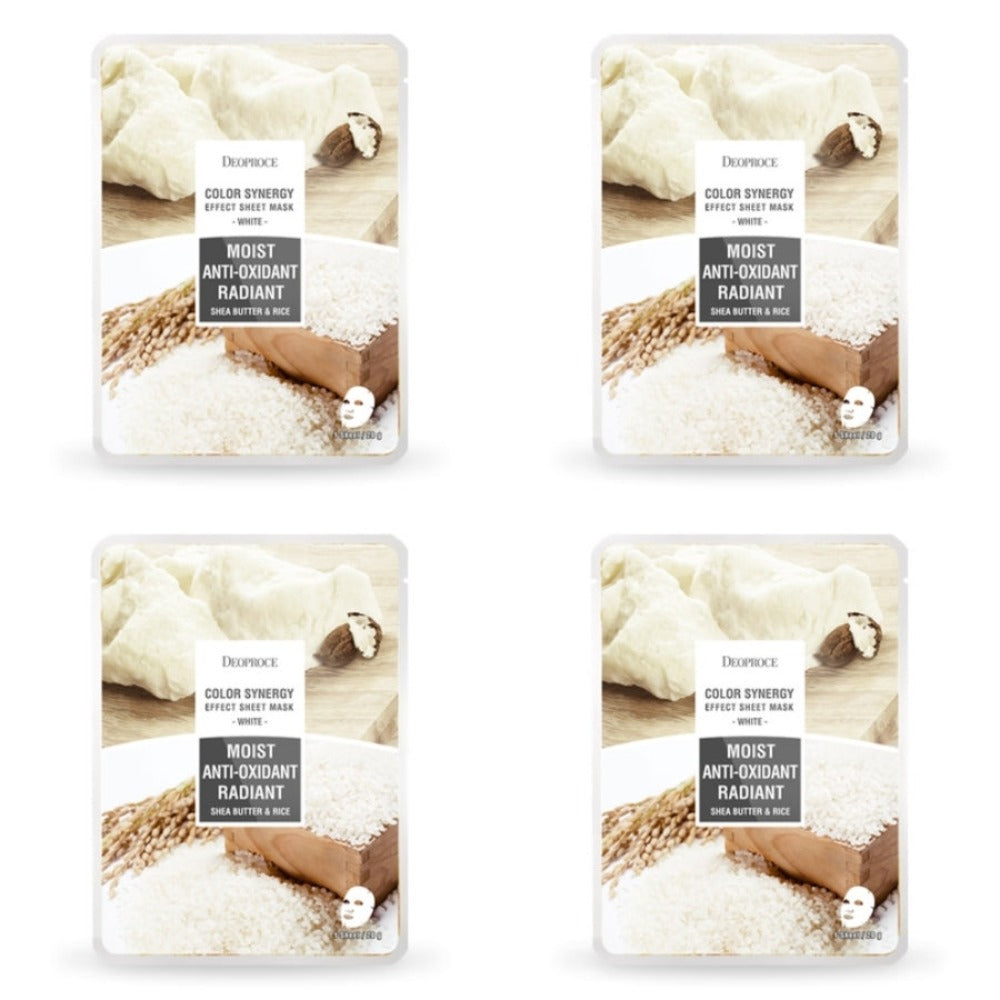 Deoproce Color Synergy Effect Sheet Mask White Shea Butter and Rice 20g*20ea