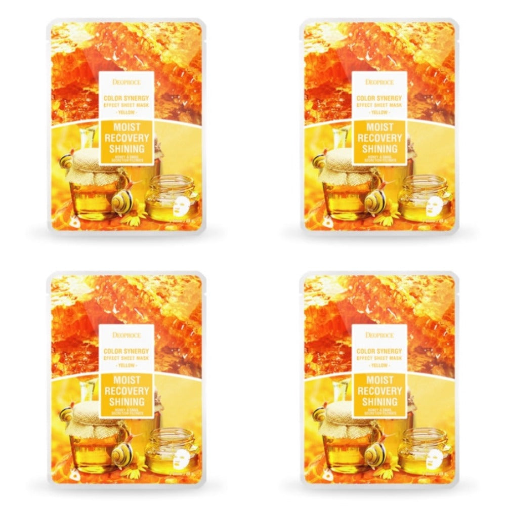 Deoproce Color Synergy Effect Sheet Mask Yellow Honey and Snail 20g*20ea