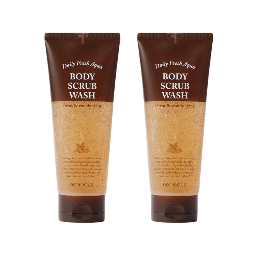 Deoproce Daily Fresh Aqua Body Scrub Wash 200g*2Pcs