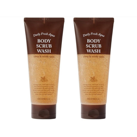 Deoproce Daily Fresh Aqua Body Scrub Wash 200g*2Pcs
