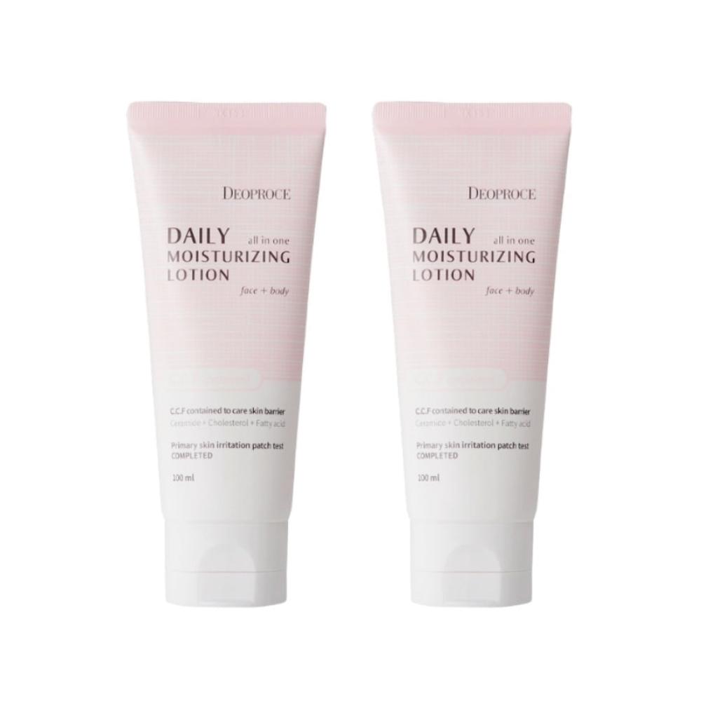 Deoproce Daily Moisturizing All in One Lotion 100ml*2Pcs