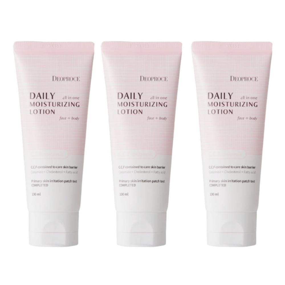 Deoproce Daily Moisturizing All in One Lotion 100ml*3Pcs