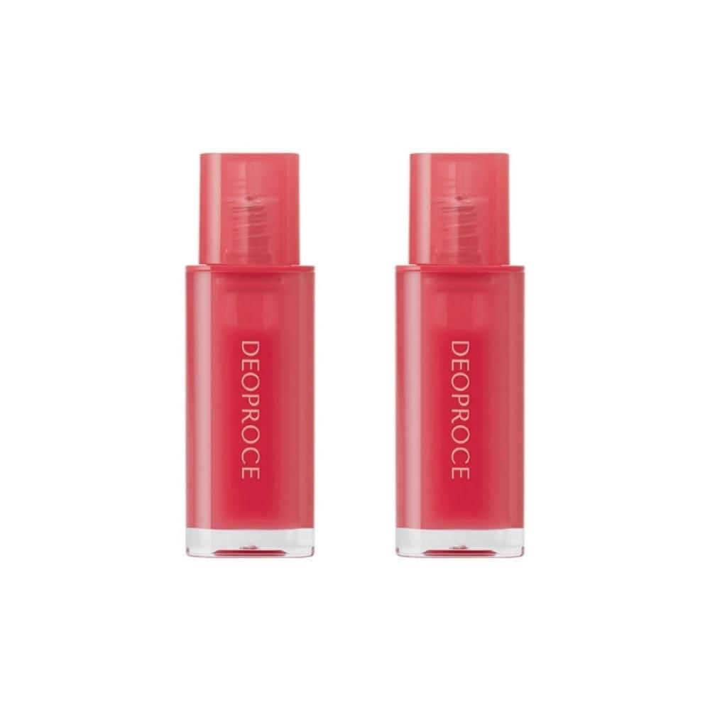 Deoproce Glazed Lip Gloss No.2 Red Sunrise 4.5g*2Pcs