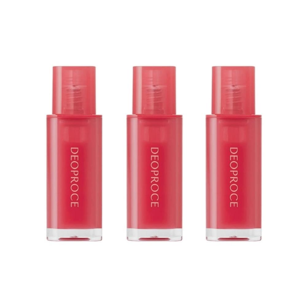 Deoproce Glazed Lip Gloss No.2 Red Sunrise 4.5g*3Pcs