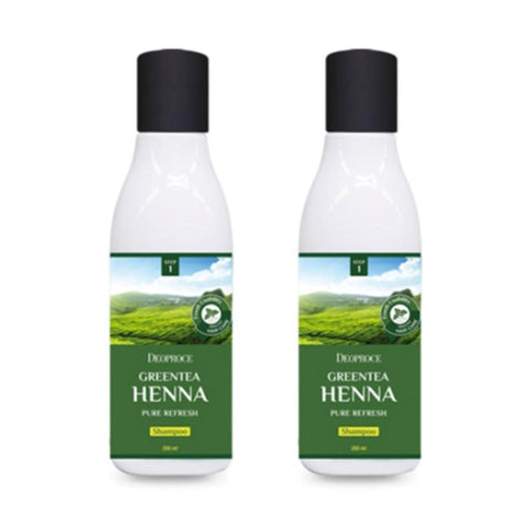Deoproce Green Tea Henna Pure Refresh Shampoo 200ml*2Pcs