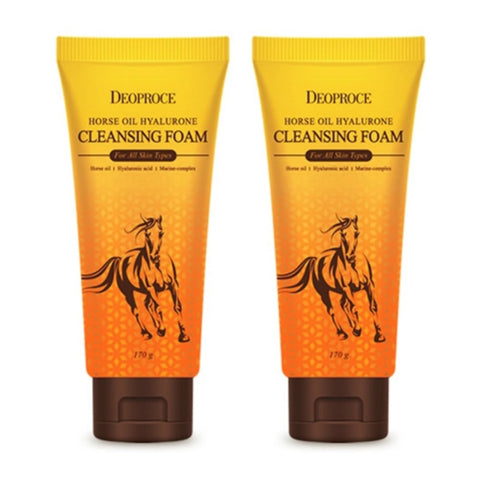 Deoproce Horse Oil Hyaluron Cleansing Foam 170g*2Pcs