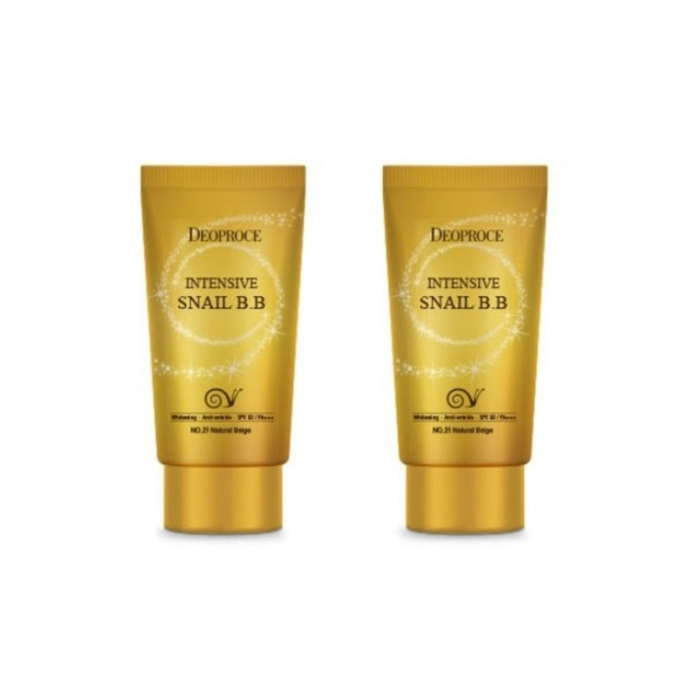 Deoproce Intensive Snail BB Cream No.21 Natural Beige SPF50+ PA+++ 50ml*2Pcs