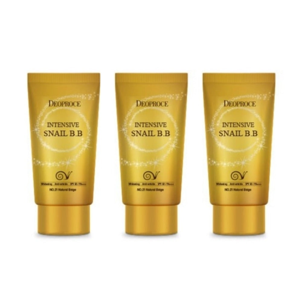 Deoproce Intensive Snail BB Cream No.21 Natural Beige SPF50+ PA+++ 50ml*3Pcs