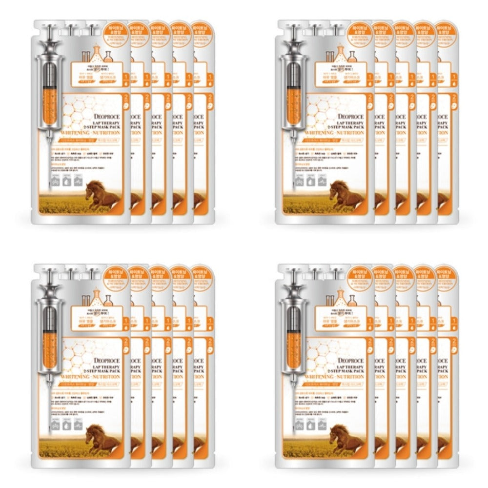 Deoproce Lab Therapy 2 Step Mask Pack Horse Oil Whitening & Nutrition 25ml*20ea