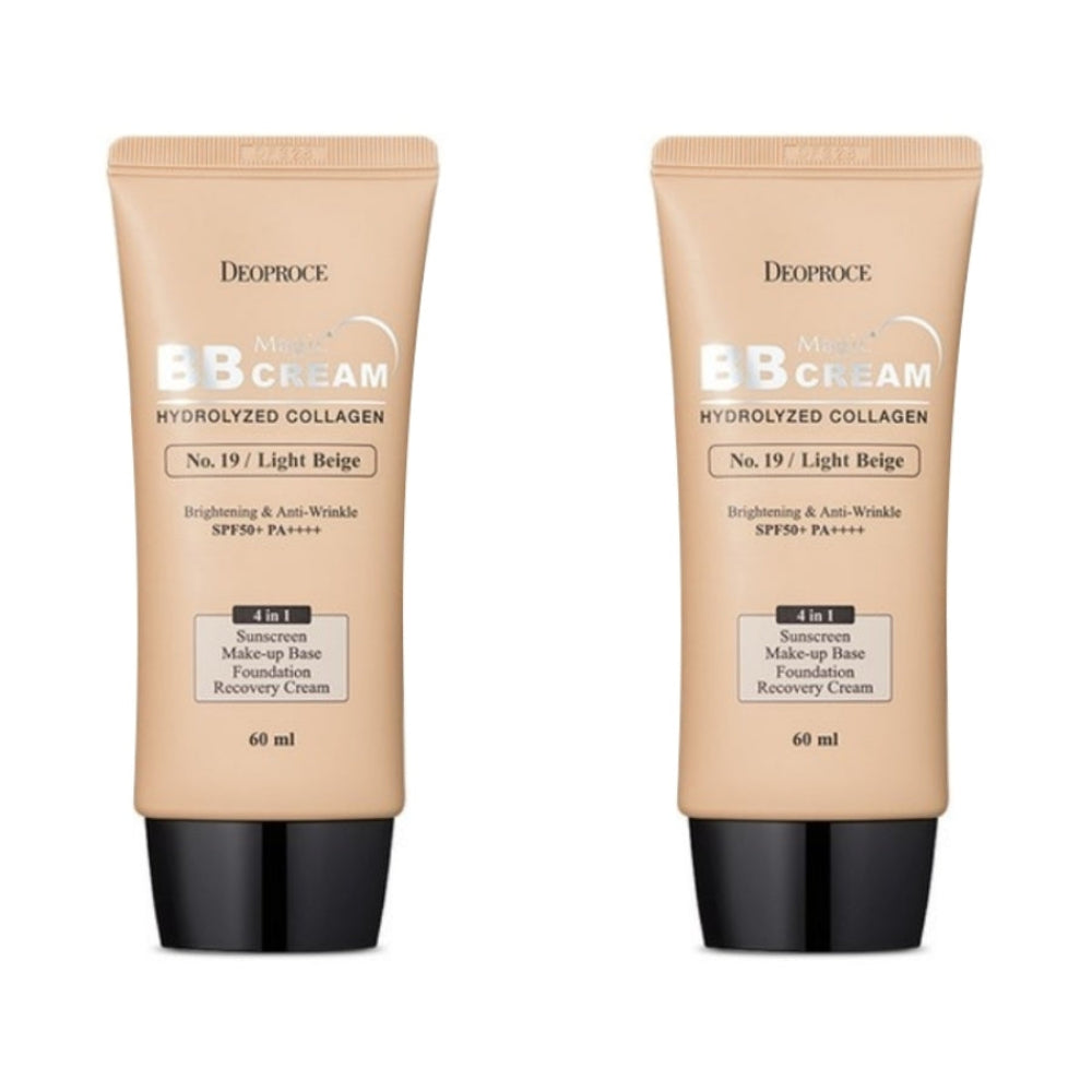 Deoproce Magic BB Cream No.19 Light Beige SPF50+ PA+++ 60ml*2Pcs