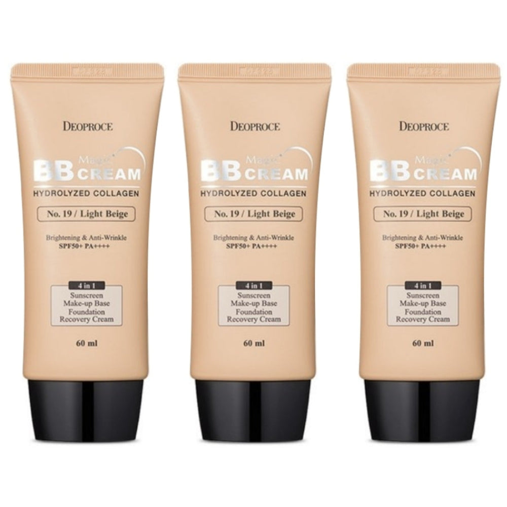 Deoproce Magic BB Cream No.19 Light Beige SPF50+ PA+++ 60ml*3Pcs