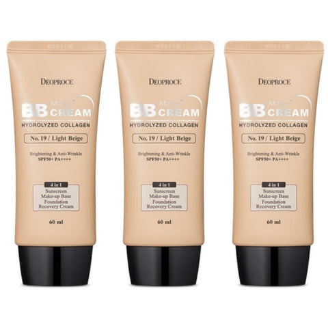 Deoproce Magic BB Cream No.19 Light Beige SPF50+ PA+++ 60ml*3Pcs
