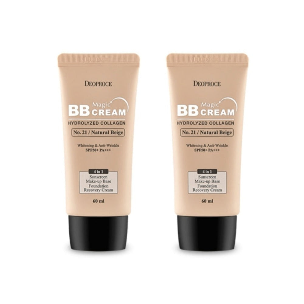 Deoproce Magic BB Cream No.21 Natural Beige SPF50+ PA+++ 60ml*2Pcs