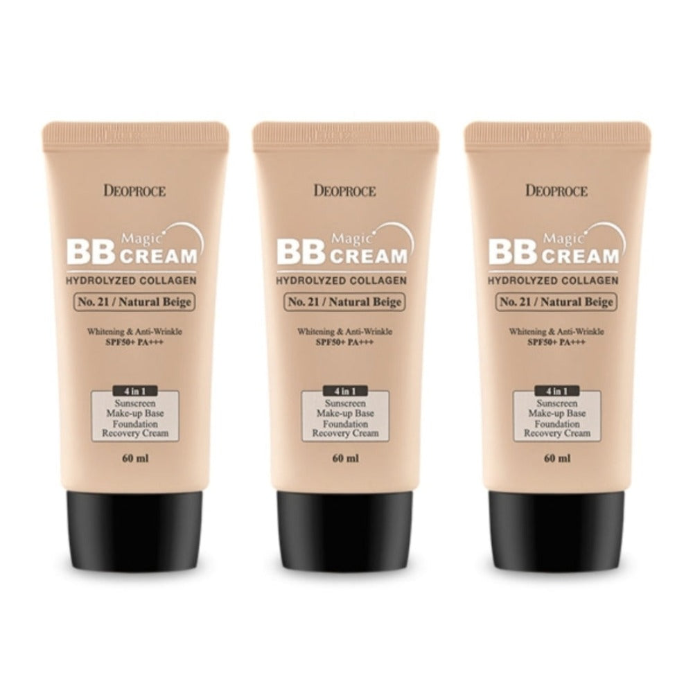 Deoproce Magic BB Cream No.21 Natural Beige SPF50+ PA+++ 60ml*3Pcs