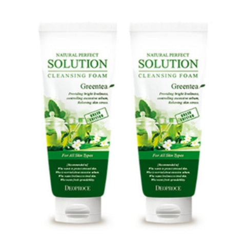 Deoproce Natural Perfect Solution Cleansing Foam Green Tea 170g*2Pcs