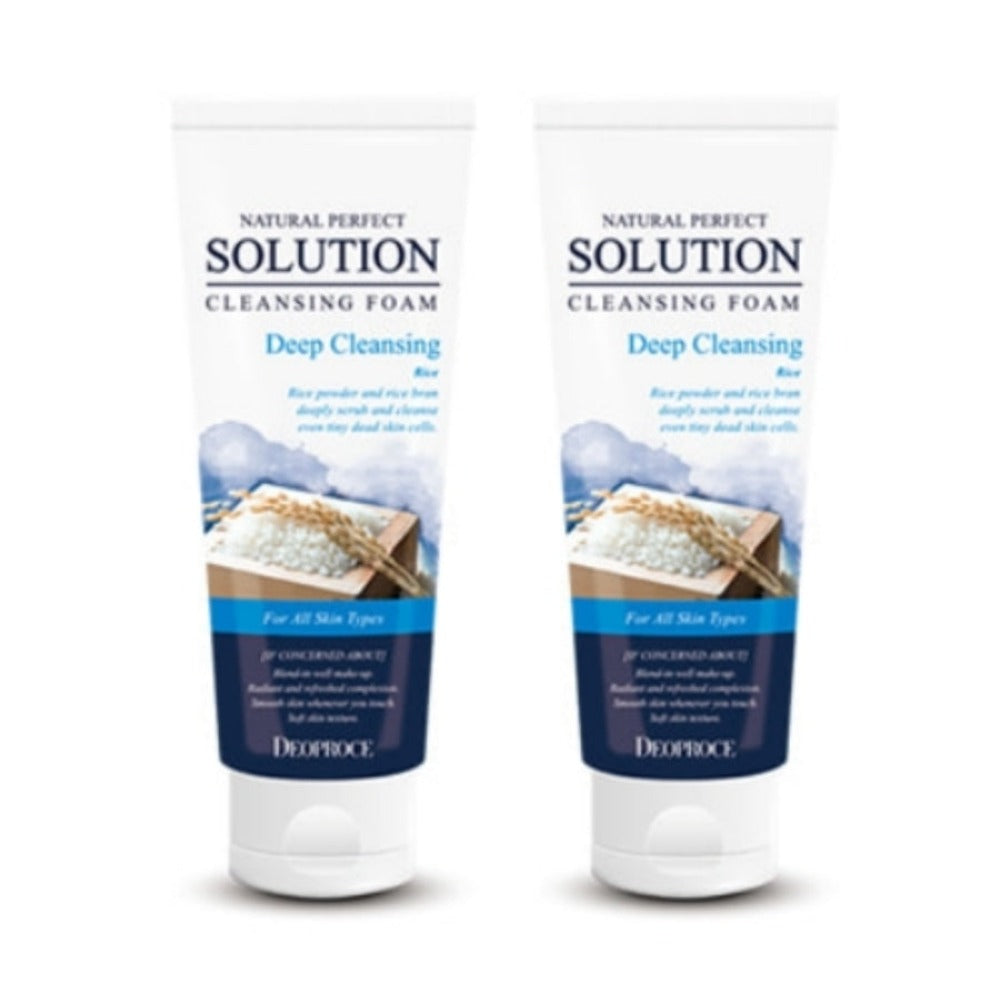 Deoproce Natural Perfect Solution Cleansing Foam Rice 170g*2Pcs – LIPTAIL