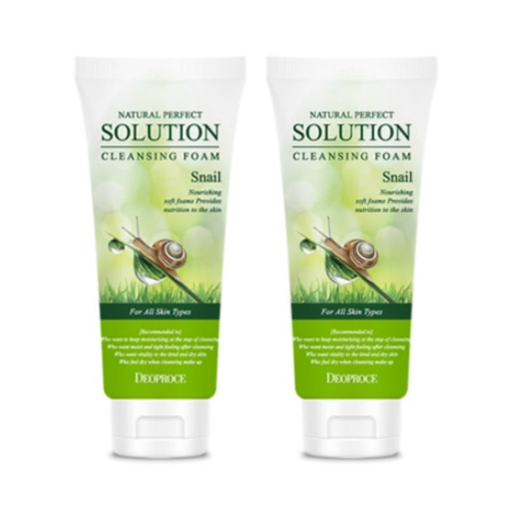 Deoproce Natural Perfect Solution Cleansing Foam Snail 170g*2Pcs