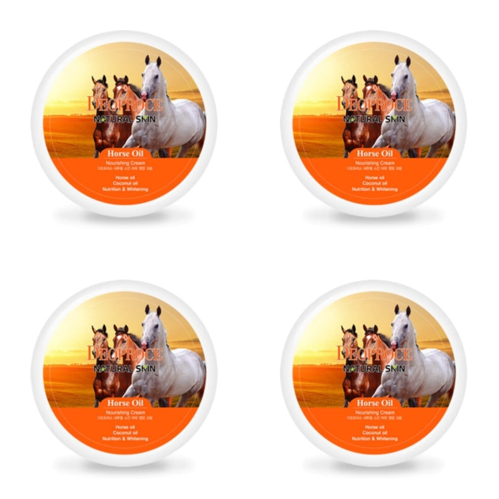 Deoproce Natural Skin Horse Oil Nourishing Cream 100g*4Pcs