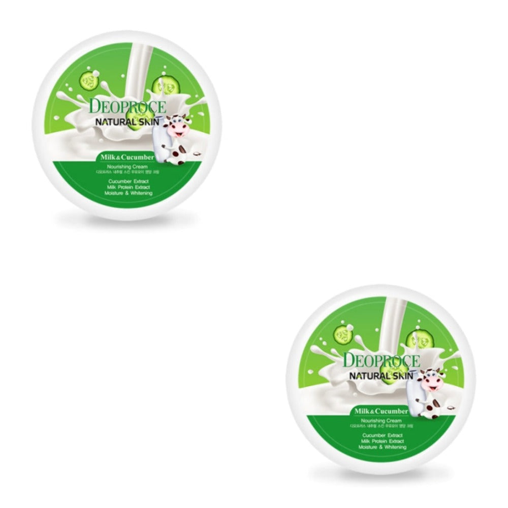 Deoproce Natural Skin Milk and Cucumber Nourishing Cream 100g*2Pcs