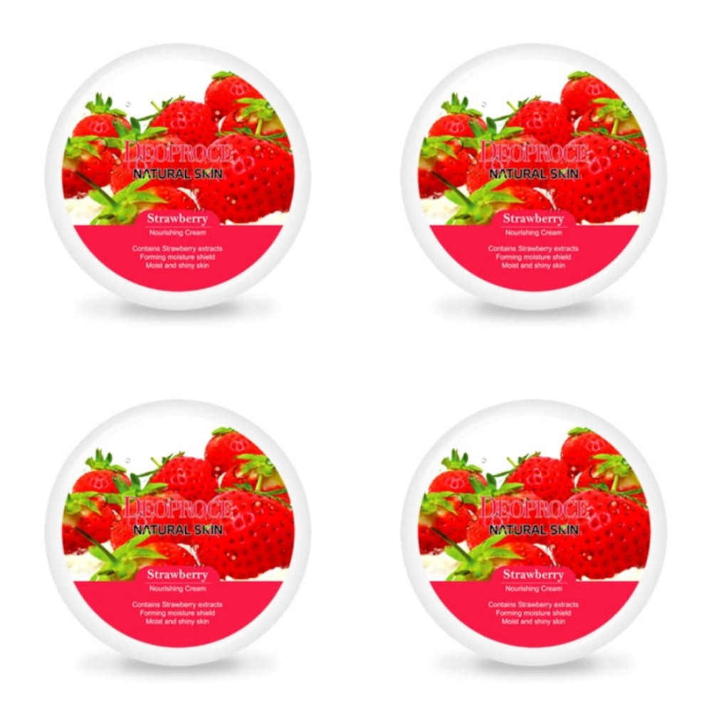 Deoproce Natural Skin Strawberry Nourishing Cream 100g*4Pcs