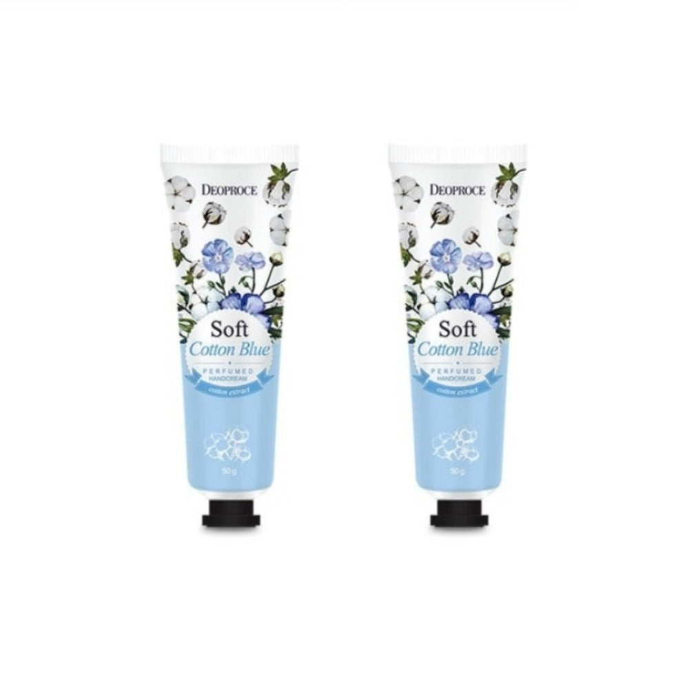 Deoproce Perfumed Hand Cream Soft Cotton Blue 50g*2Pcs