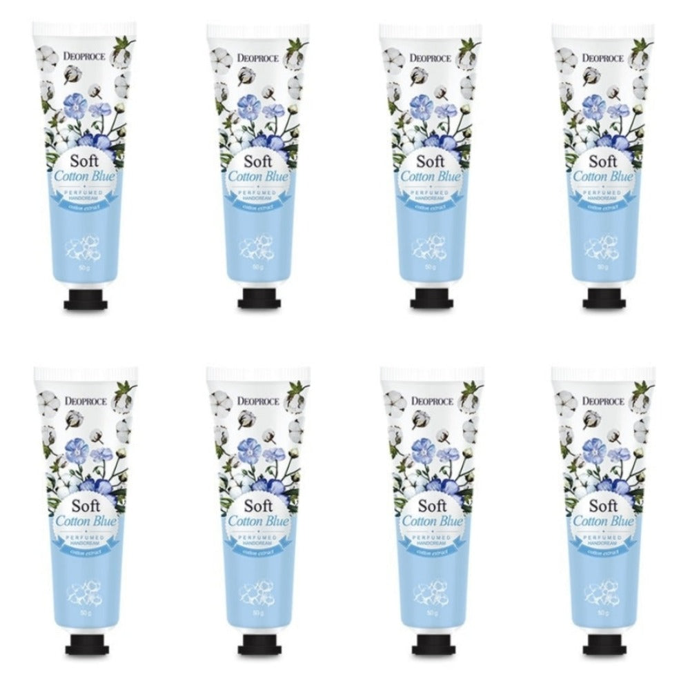 Deoproce Perfumed Hand Cream Soft Cotton Blue 50g*8Pcs