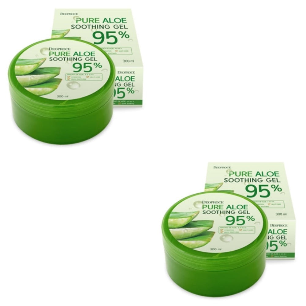 Deoproce Pure Aloe Soothing Gel 95% 300ml*2Pcs