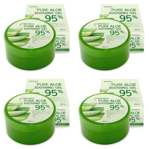 Deoproce Pure Aloe Soothing Gel 95% 300ml*4Pcs