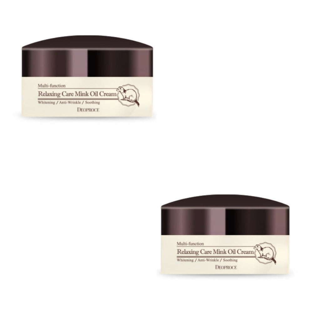 Deoproce Relaxing Care Mink Oil Cream 100g*2Pcs
