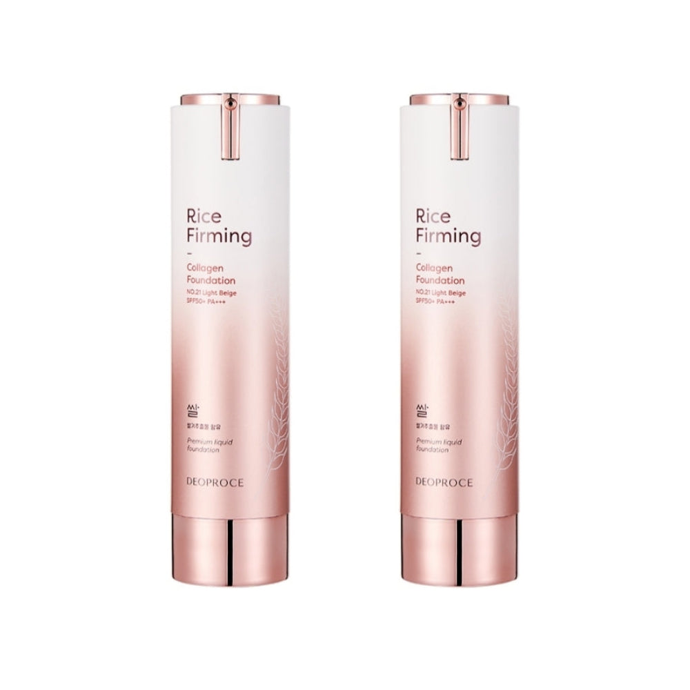 Deoproce Rice Firming Collagen Foundation No.23 Natural Beige SPF50+ PA+++ 50g*2Pcs
