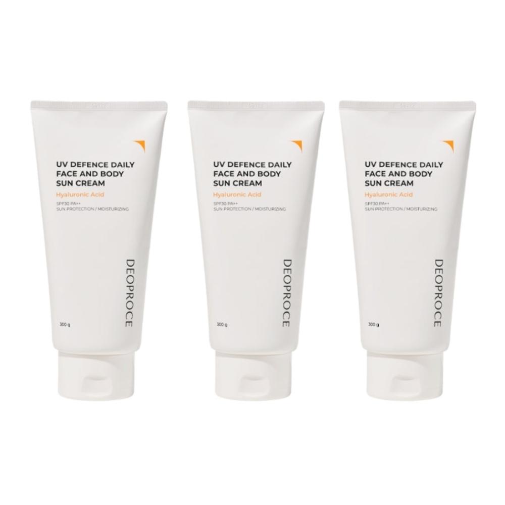 Deoproce UV Defence Daily Face and Body Sun Cream SPF30 PA++ 300g*3Pcs