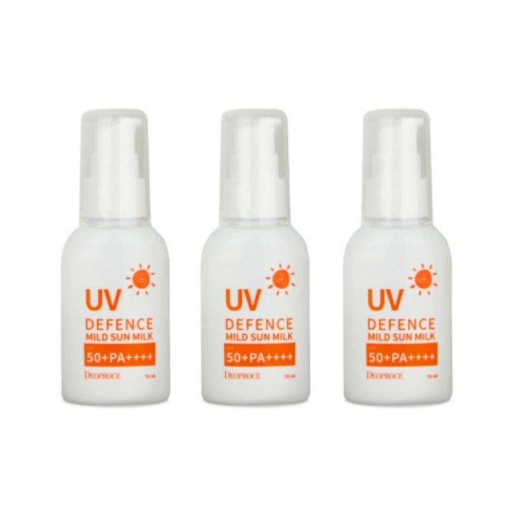 Deoproce UV Defence Mild Sun Milk SPF50+ PA++++ 55ml*3Pcs