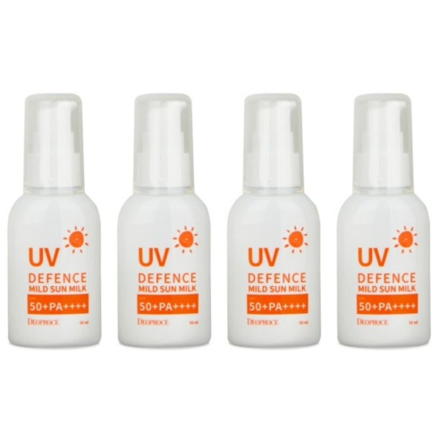 Deoproce UV Defence Mild Sun Milk SPF50+ PA++++ 55ml*4Pcs