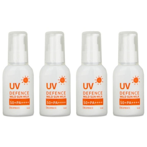 Deoproce UV Defence Mild Sun Milk SPF50+ PA++++ 55ml*4Pcs