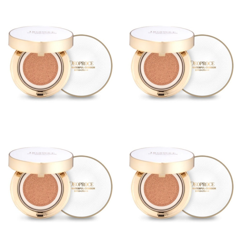 Deoproce UV Waterful Cushion No.23 Sand Beige SPF50+ PA+++ 14g + Refill X 4Pcs