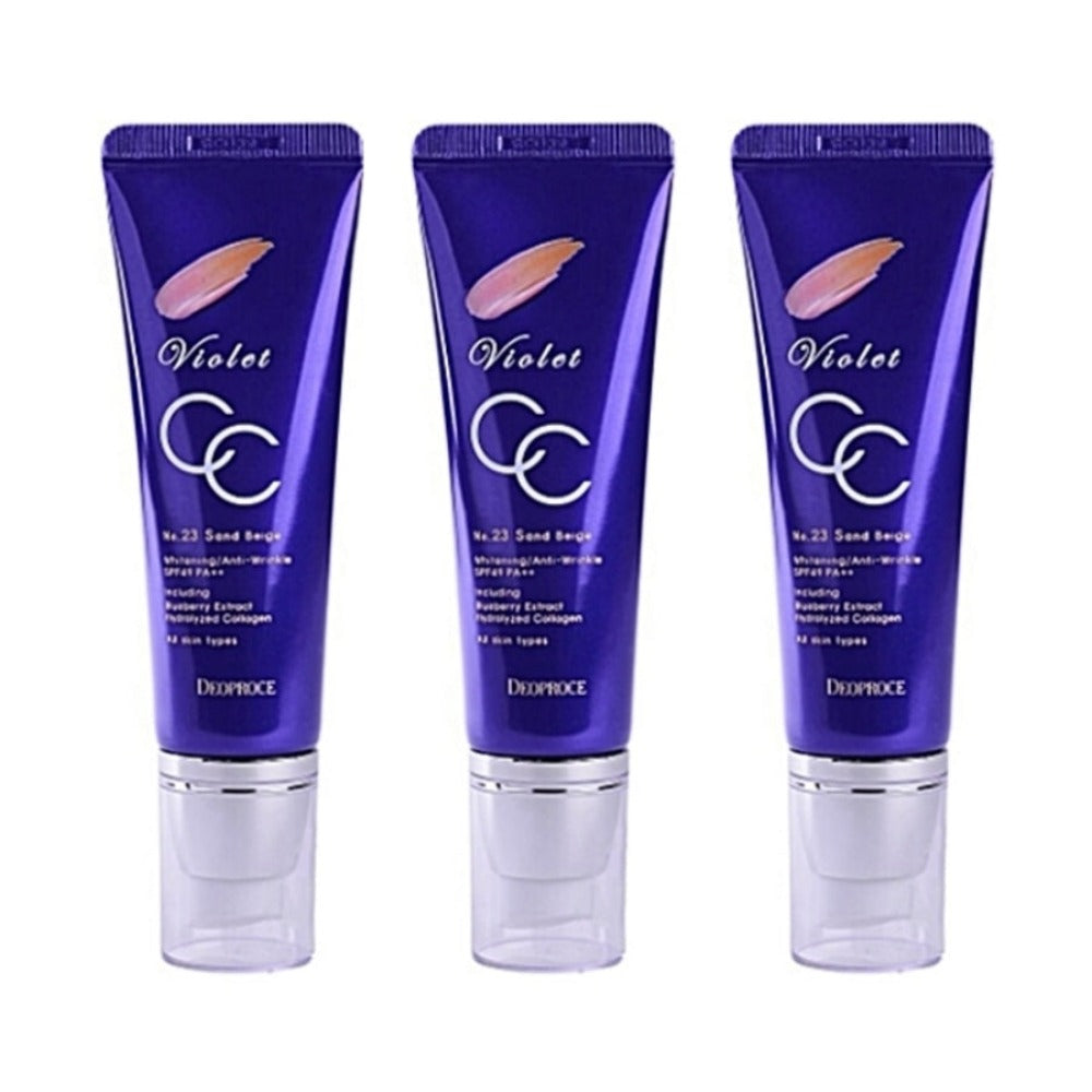 Deoproce Violet CC Cream No.23 Sand Beige SPF50+ PA+++ 50g*3Pcs