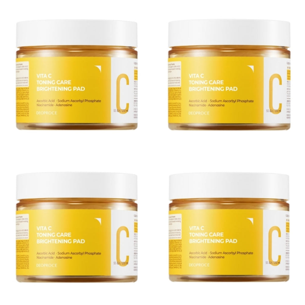 Deoproce Vita C Toning Care Brightening Pad 55ea 232ml*4Pcs