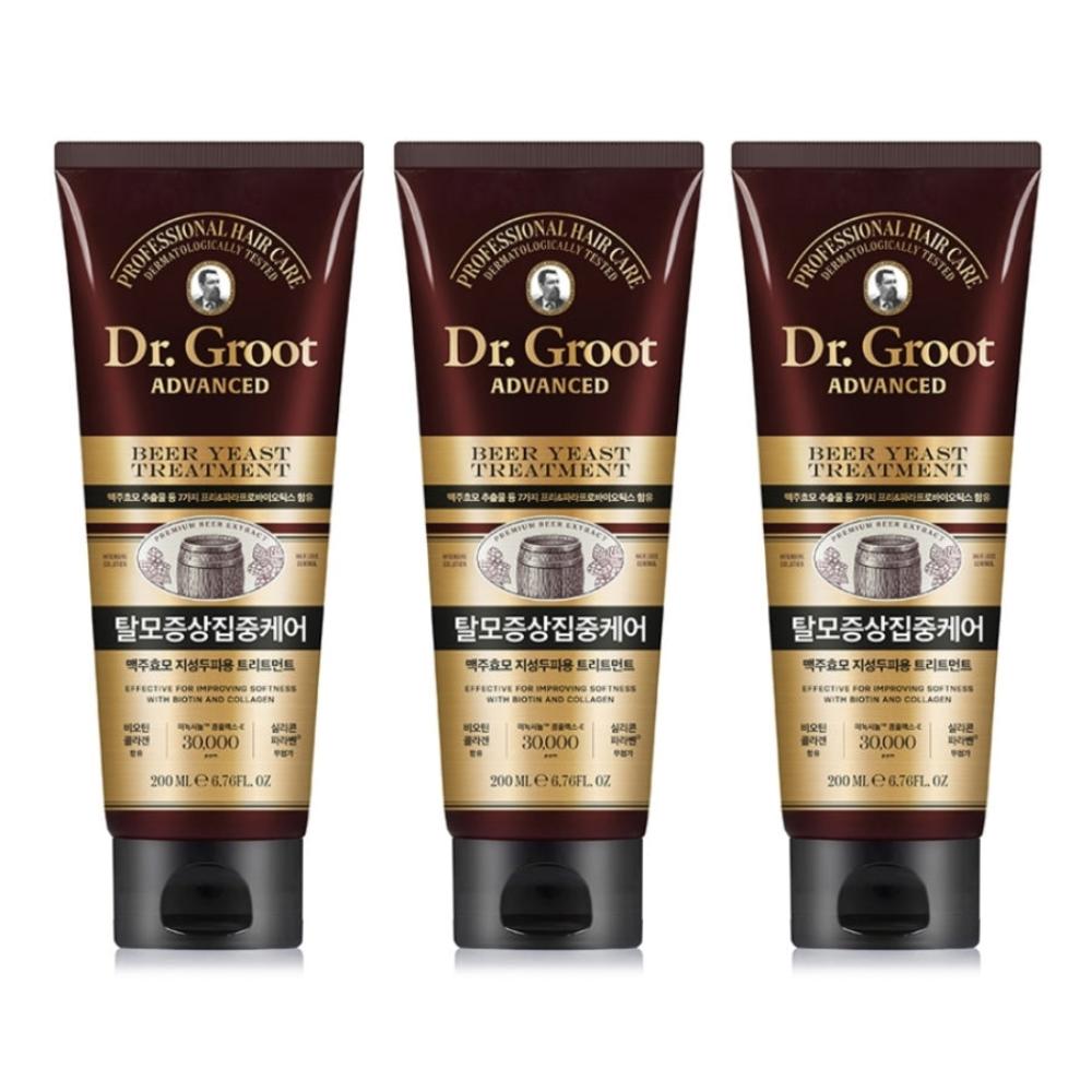 Dr.Groot Beer Yeast Hair Treatment for Hair Loss Relief 200ml*3Pcs